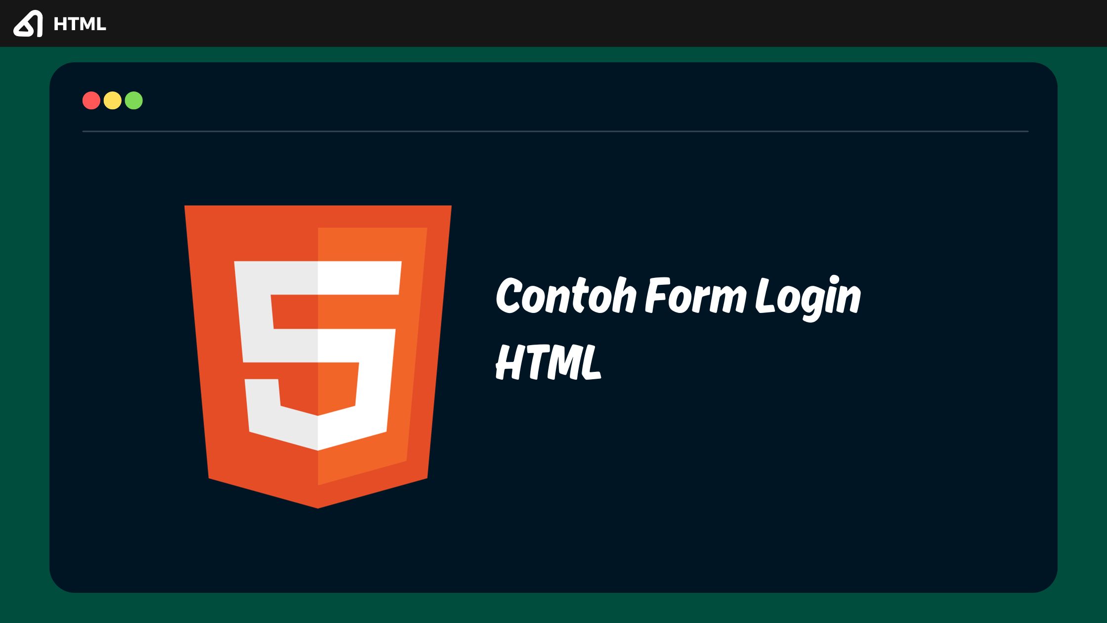 Contoh Form Login HTML