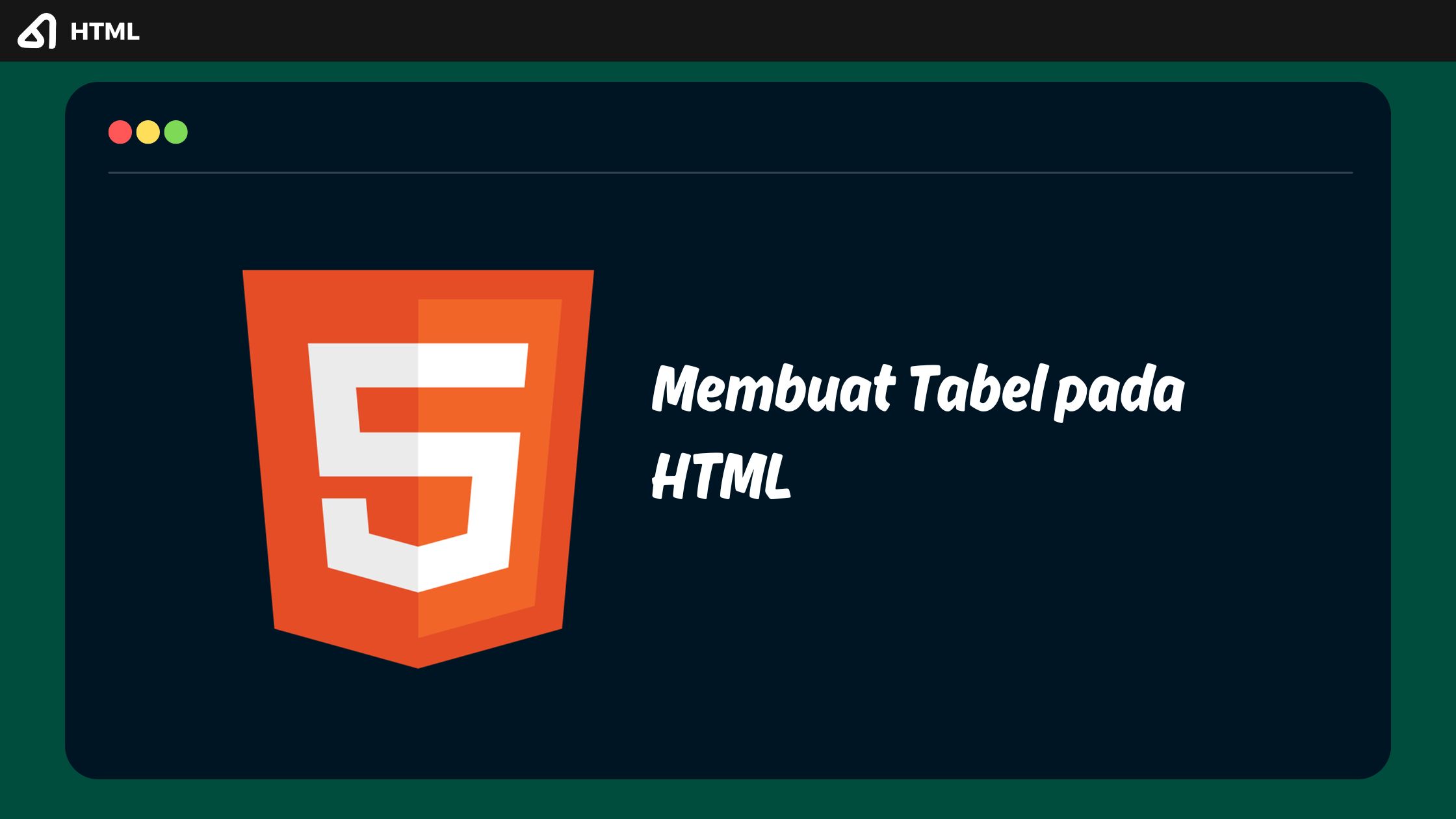 Membuat Tabel pada HTML