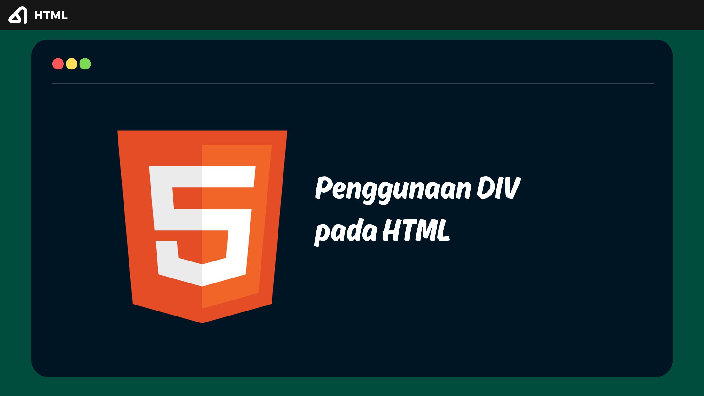 Penggunaan DIV pada HTML