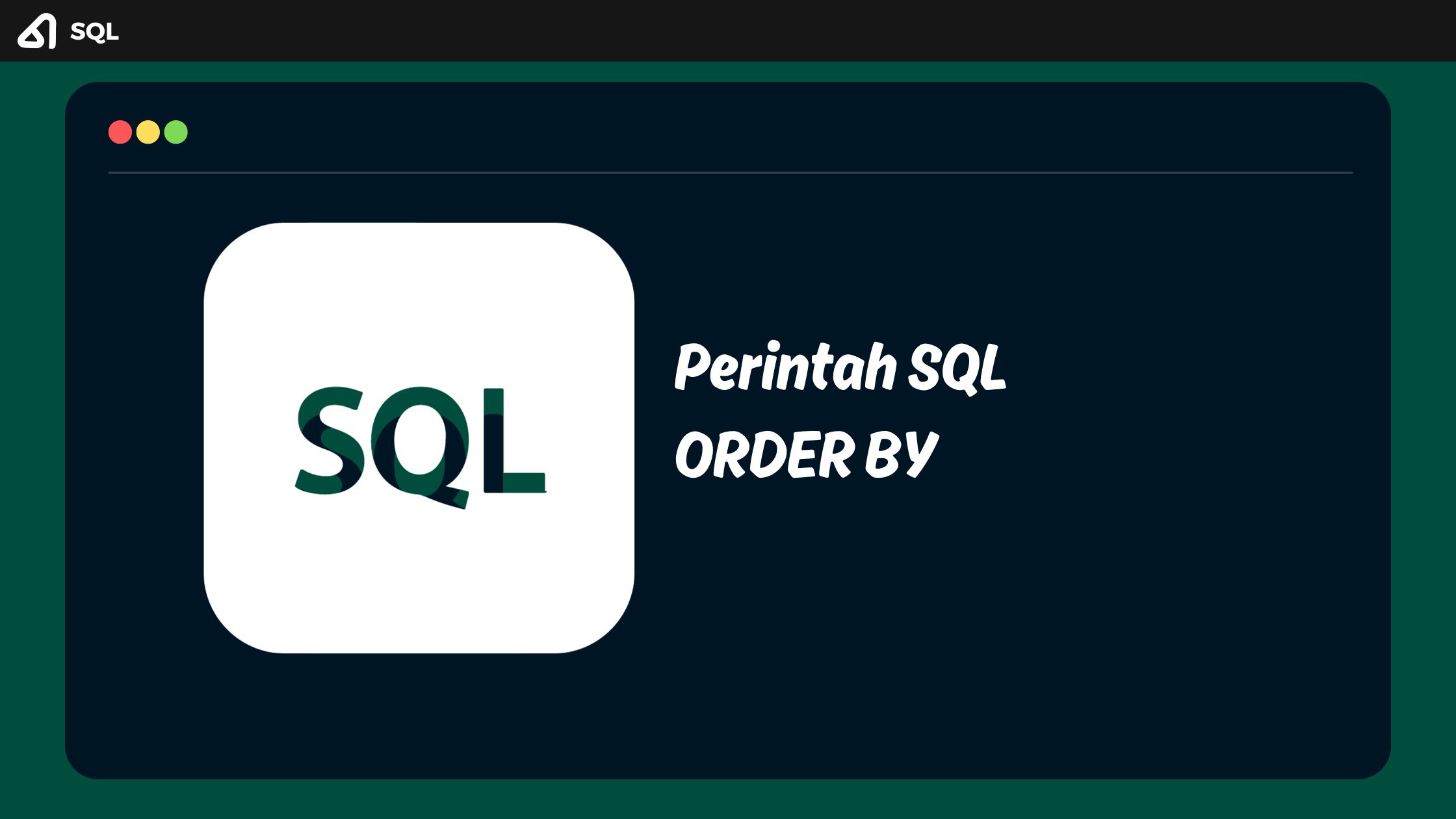 Perintah SQL ORDER BY