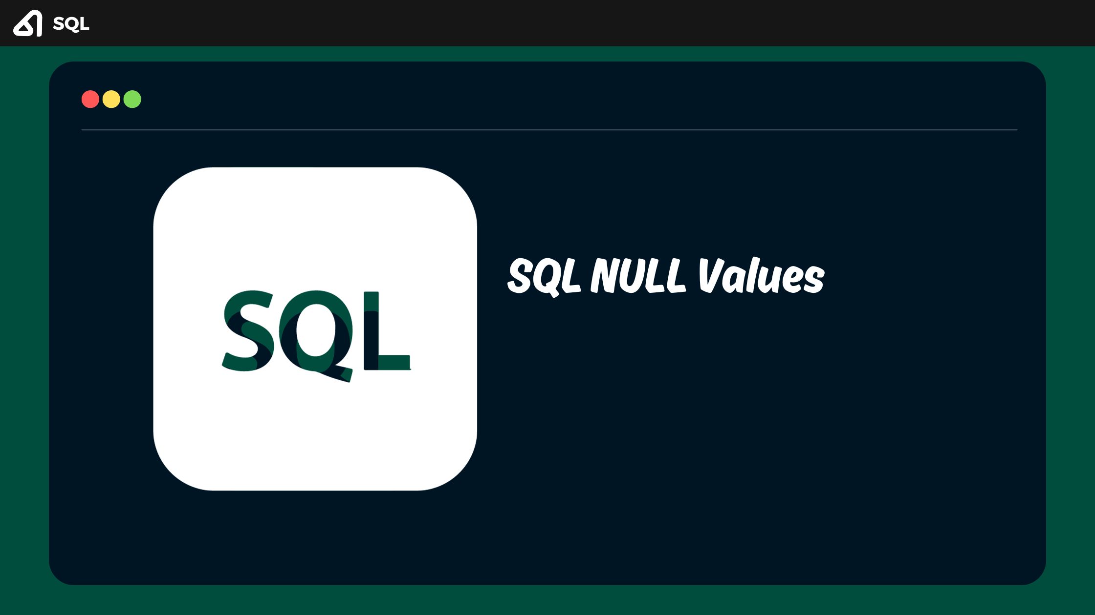 SQL NULL Values