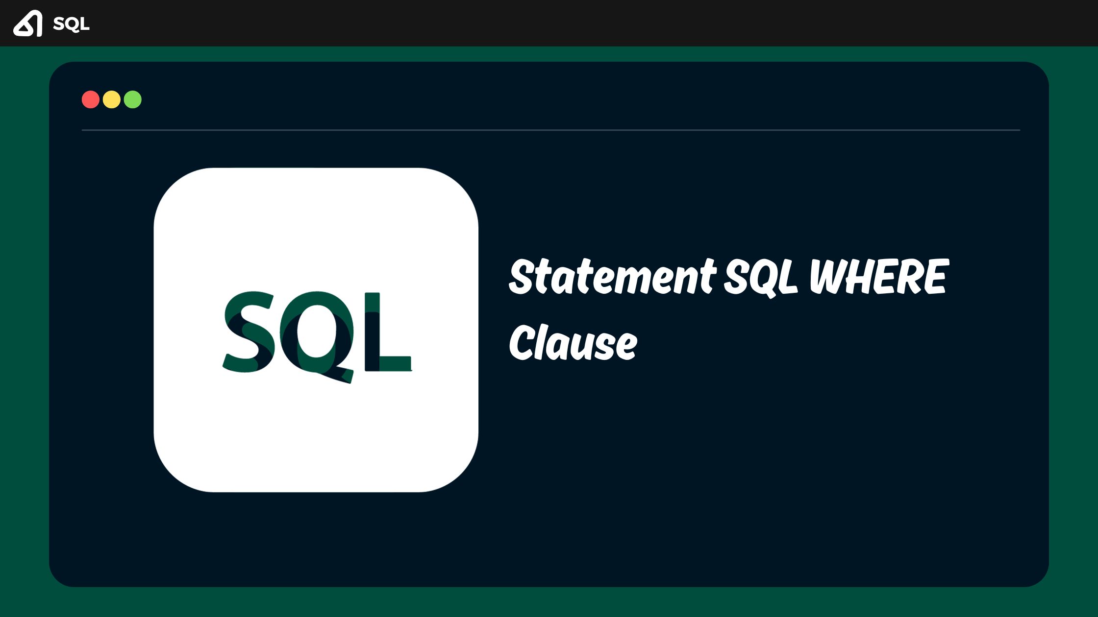 Statement SQL WHERE Clause